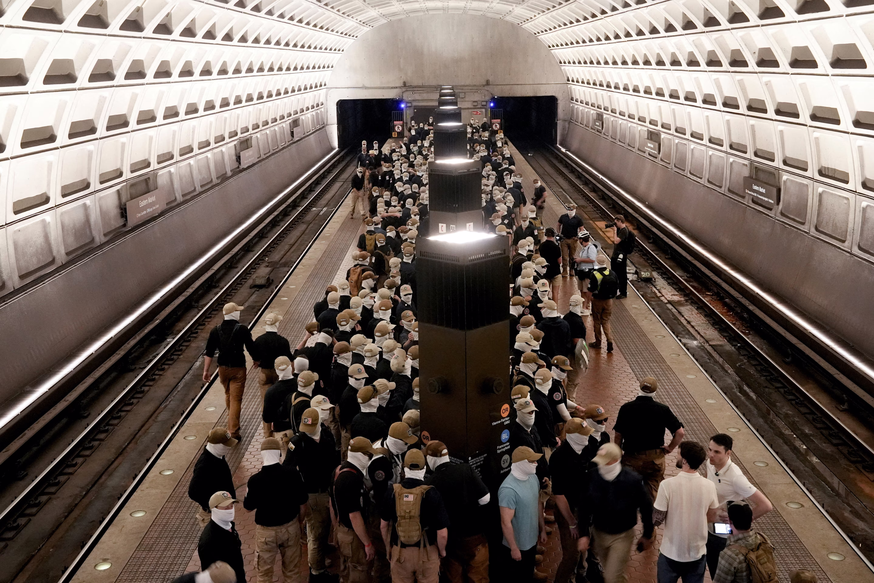 A crowded train station