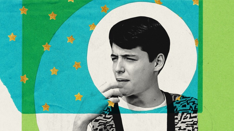 Matthew Broderick as Ferris Bueller, against a starry background