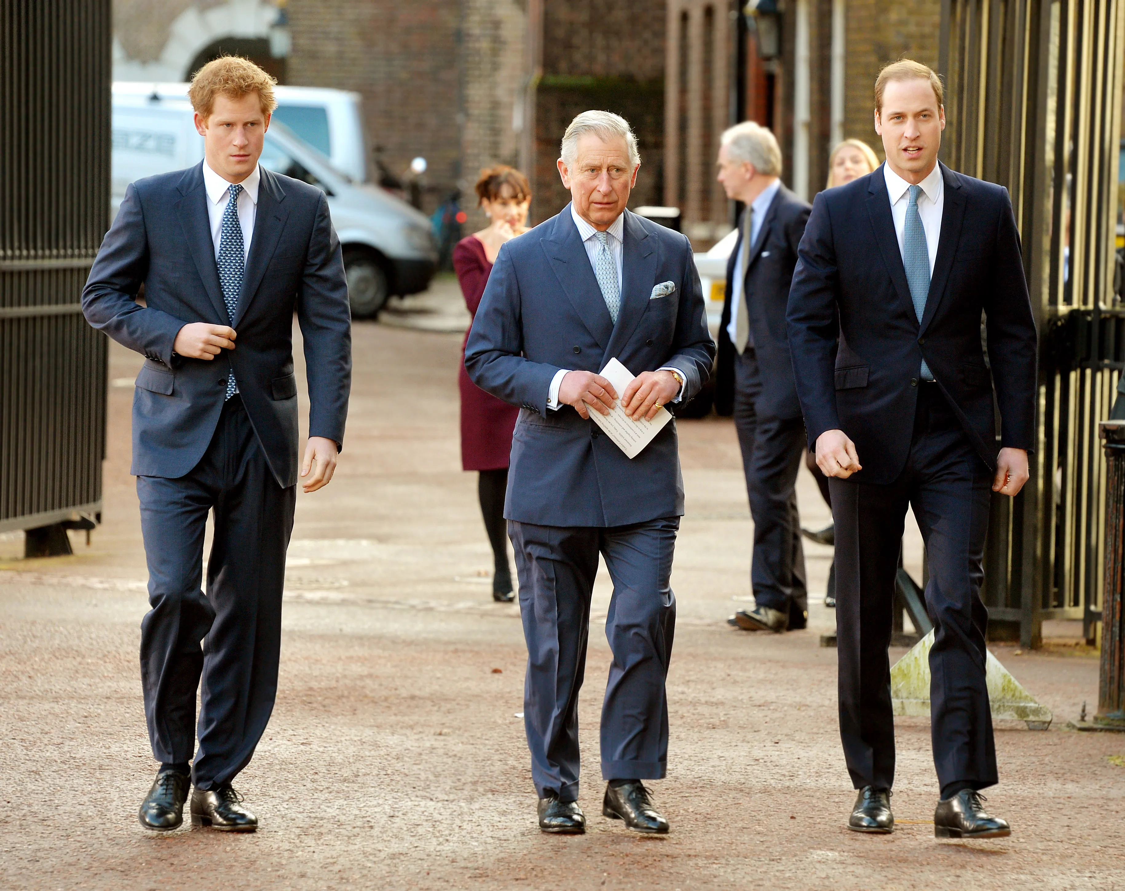 Prince Harry, Prince Charles, and Prince William attend the Illegal Wildlife Trade Conference in London.