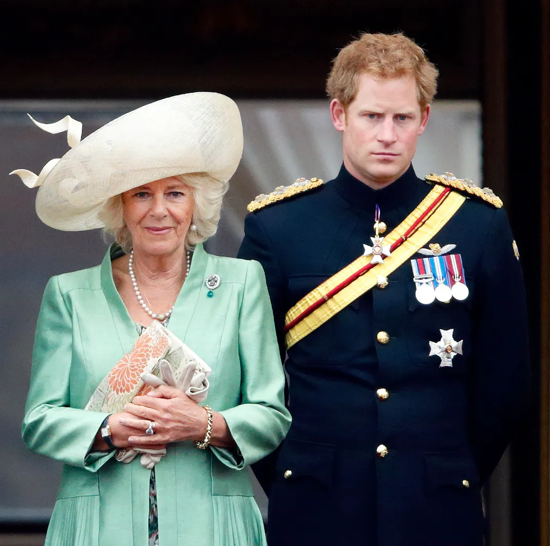 Queen Camilla and Prince Harry in 2015