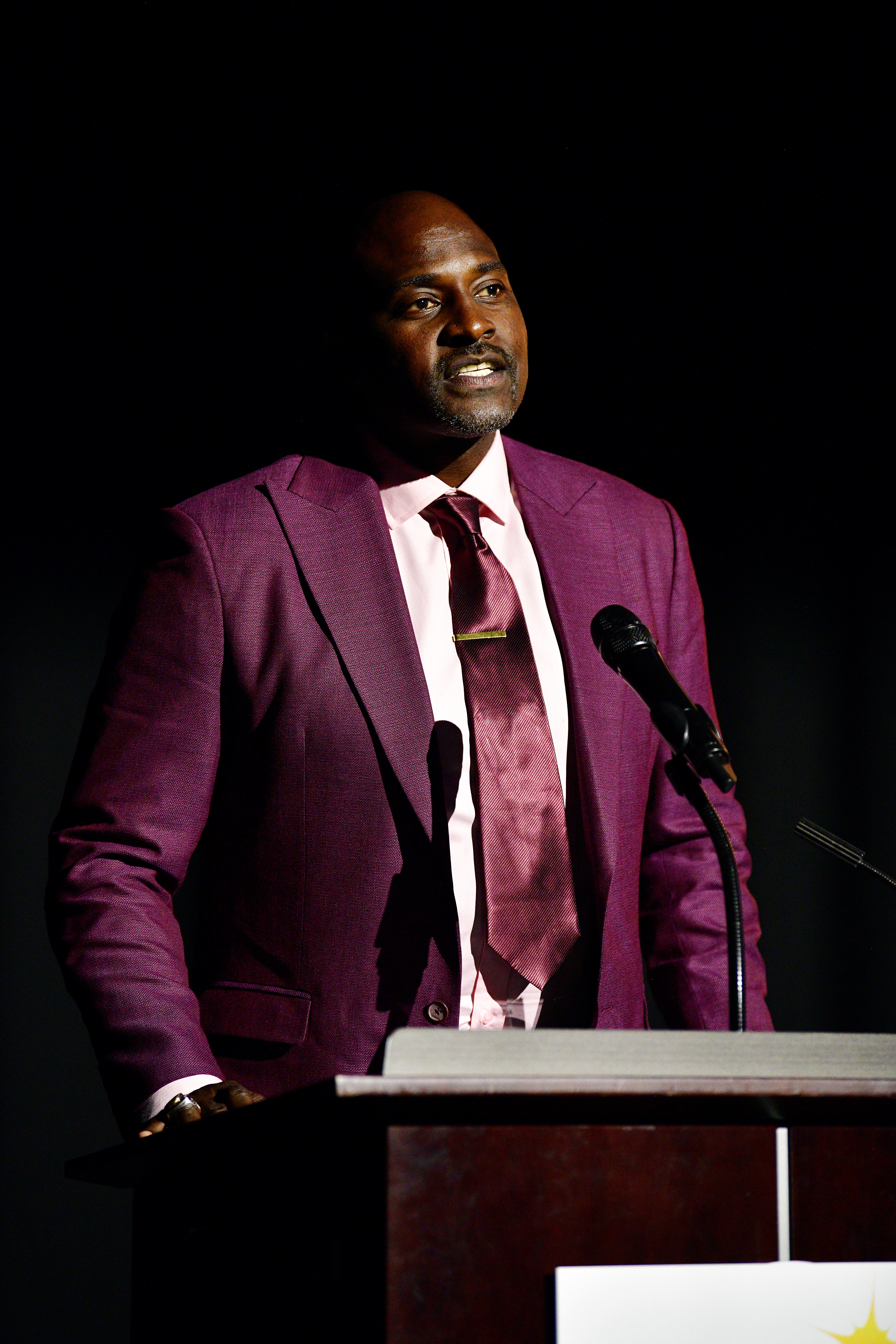 Marcellus Wiley speaks onstage at the 2023 Children's Resilience in Film Awards.