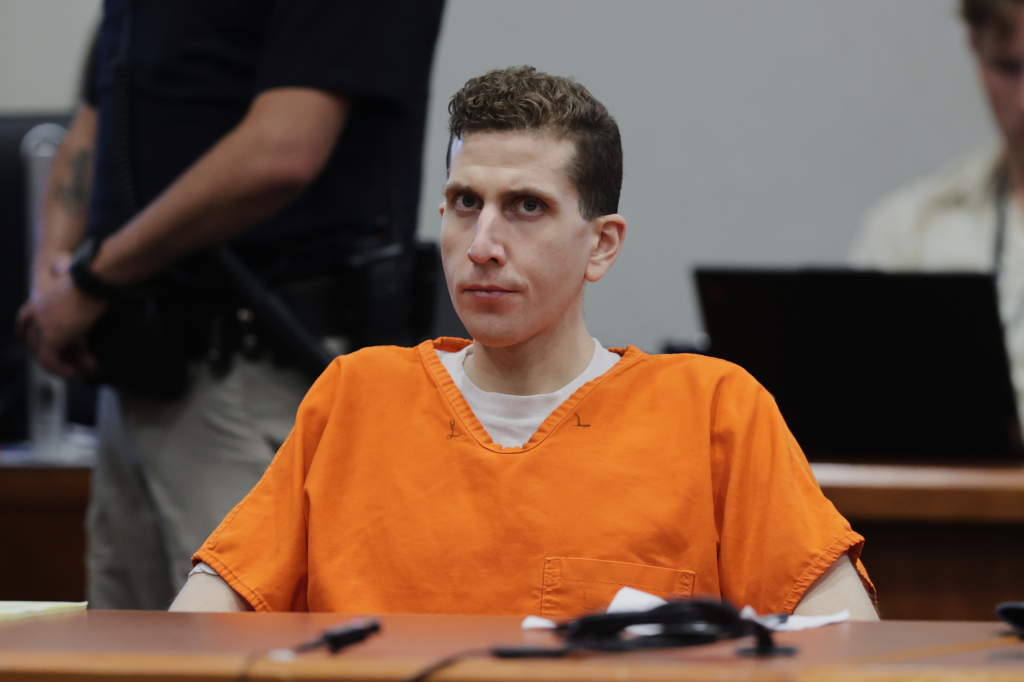 Bryan Kohberger in an orange jumpsuit during his sentencing hearing.