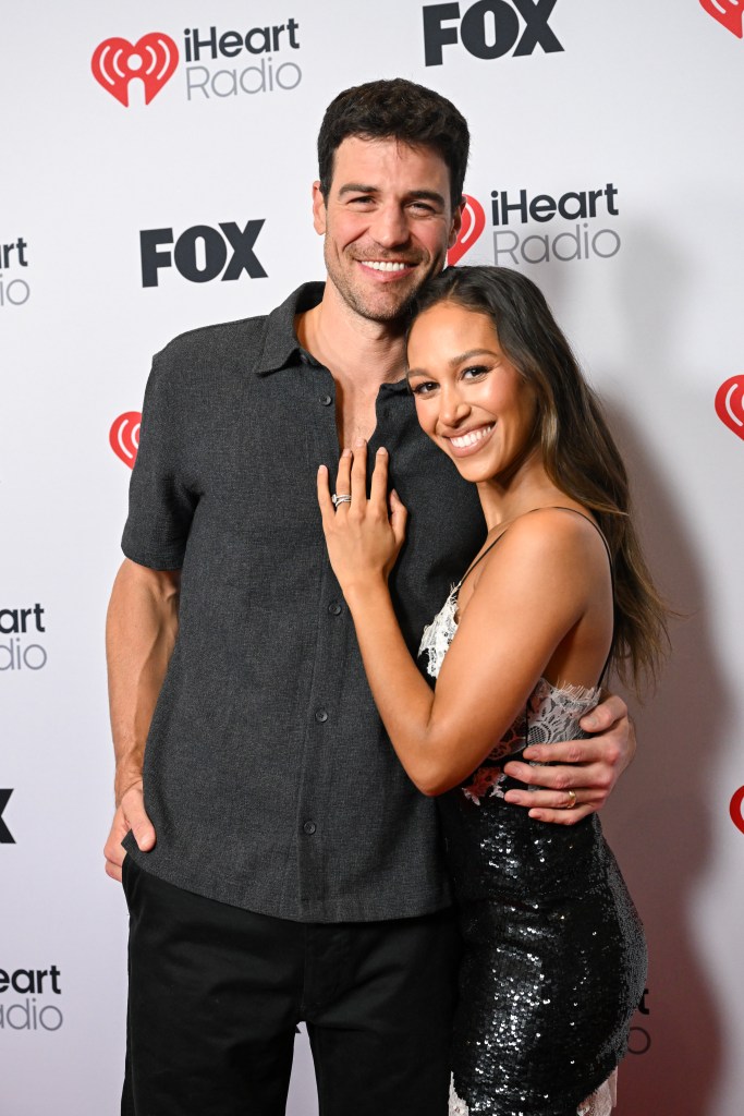 Joe Amabile and Serena Pitt at the 2025 iHeartRadio Music Awards.