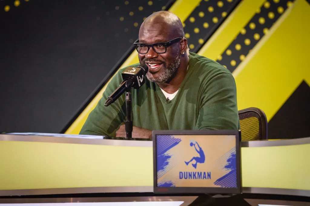 Shaquille O'Neal at The Dunkman competition in Atlanta.