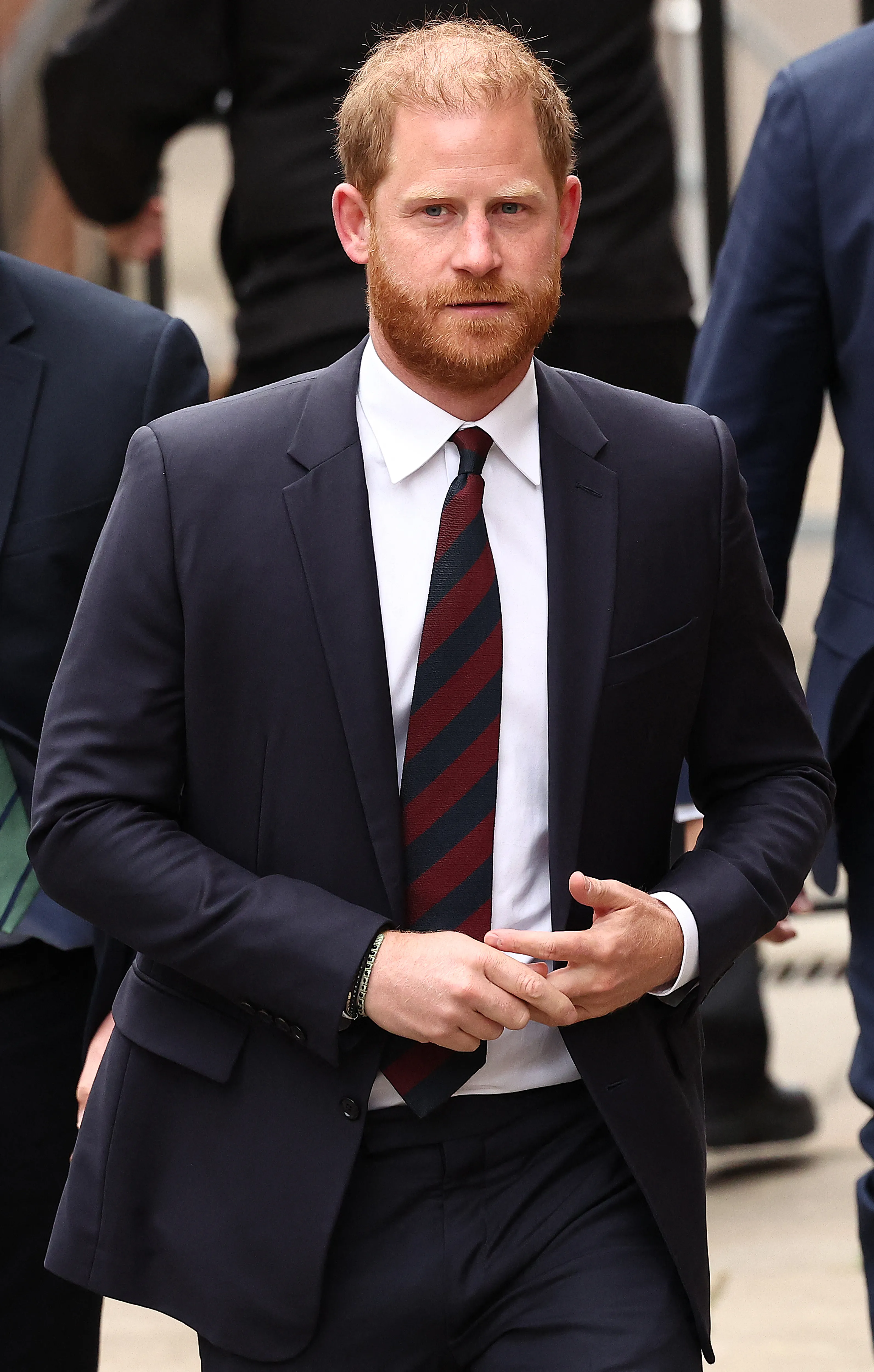 Prince Harry, Duke of Sussex, arrives at the Royal Courts of Justice.