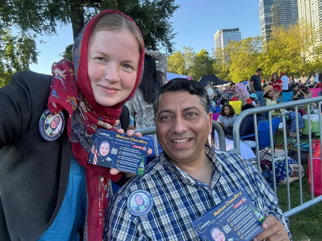Melissa Chaudhry with her husband Zahid Chaudhry.