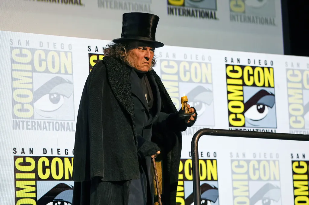 Johnny Depp dressed as Ebenezer Scrooge at San Diego Comic-Con.
