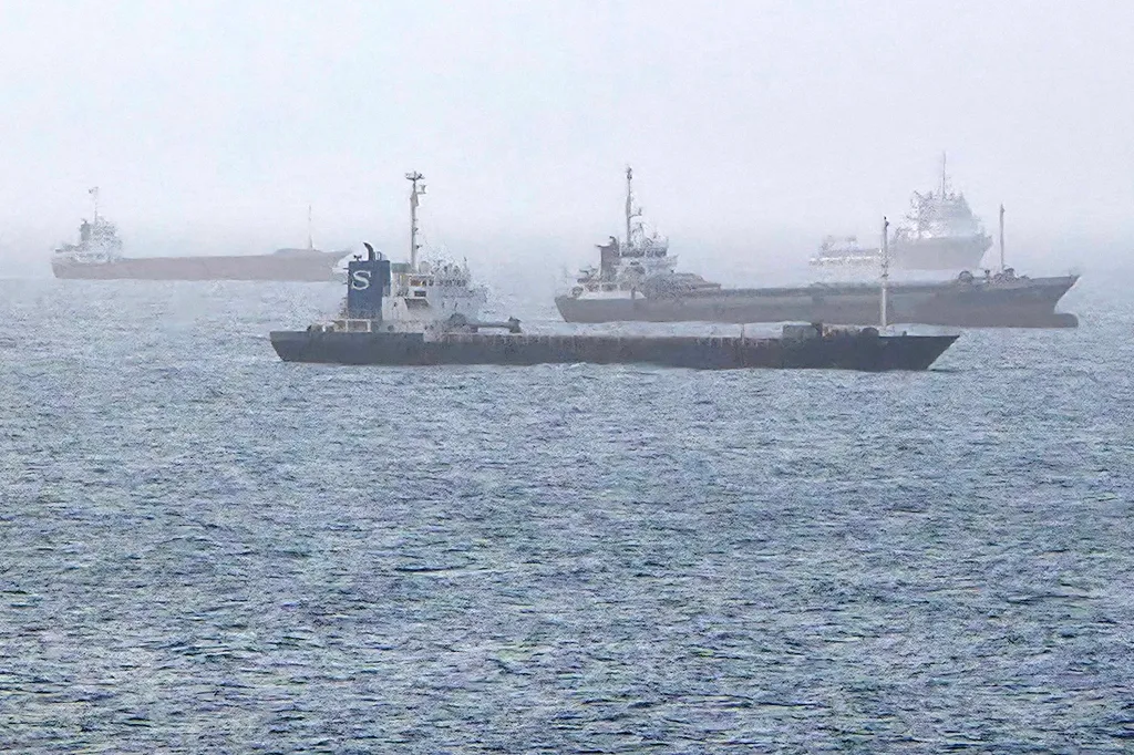 Vessels transiting through the Gulf of Oman.