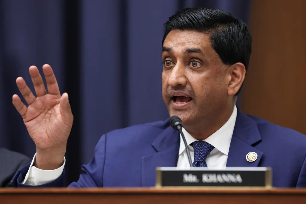 Rep. Ro Khanna questioning U.S. Secretary of Defense Pete Hegseth during a House Armed Services Committee meeting.