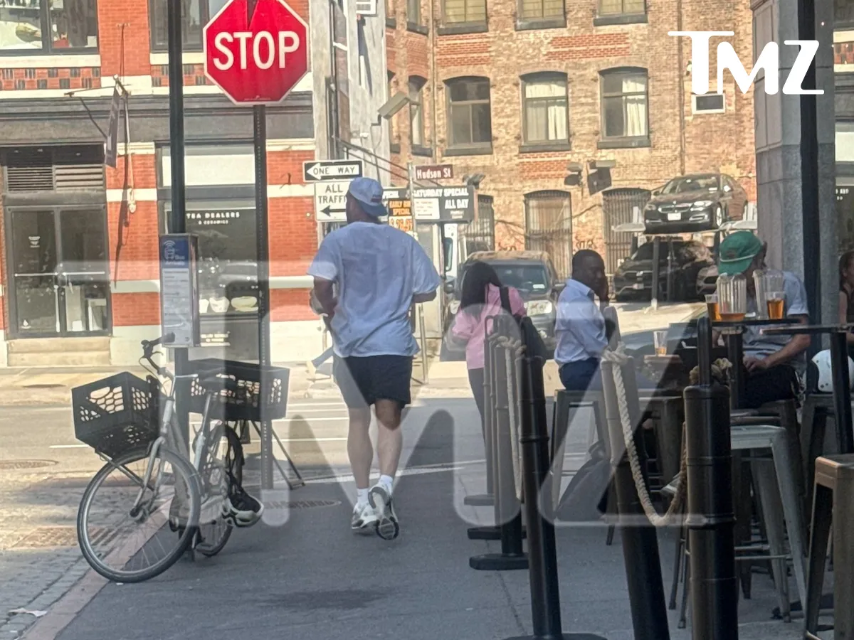 Travis Kelce on a run in New York City on Tuesday
