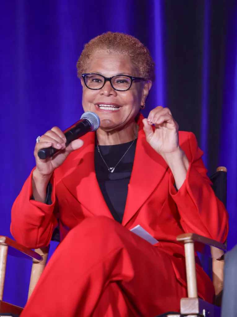 Los Angeles Mayor Karen Bass speaking at the Los Angeles Cleantech Incubator (LACI) Road to 2028 Summit.