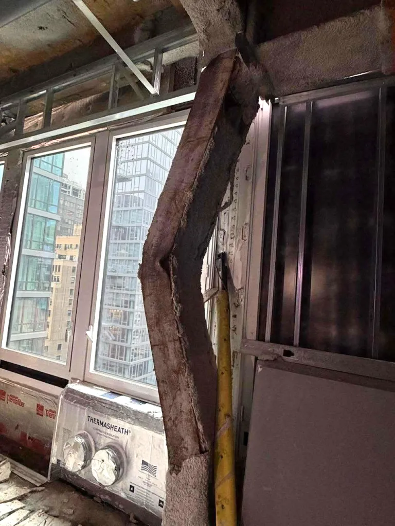 MetroLoft is redeveloping the former Pfizer headquarters into apartments -- and, on Tuesday, structural support columns buckled inside.