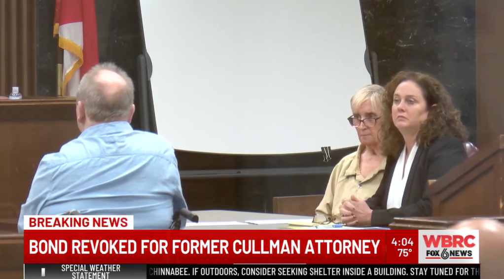Doyle Baker testifies during his wife's court hearing on July 17, 2026.
