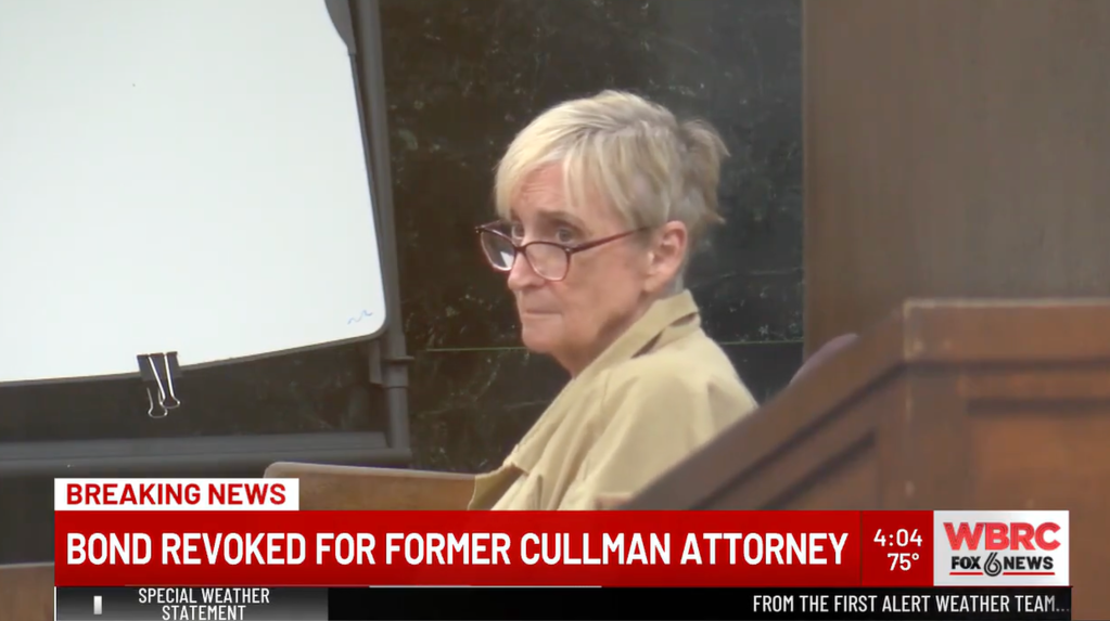 Sara Baker appears after her bond was revoked during a court appearance on July 17, 2026.