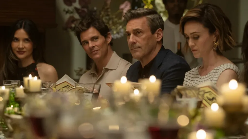 Olivia Munn, James Marsden and Jon Hamm in 