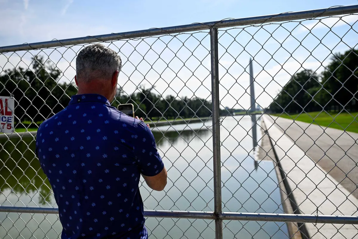 Tarps hiding drained Reflecting Pool raise suspicions about Trump’s vandalism claim