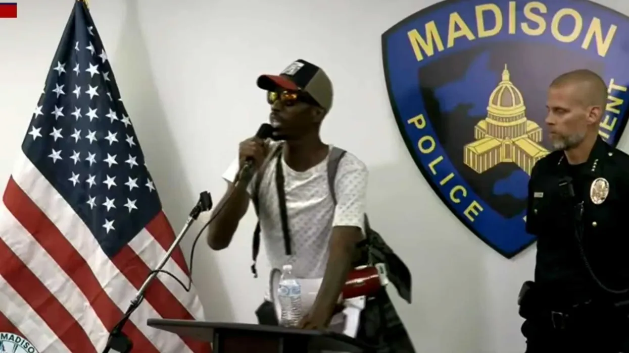 ‘Give me this microphone!’ Chaos as protesters take over police chief’s press conference