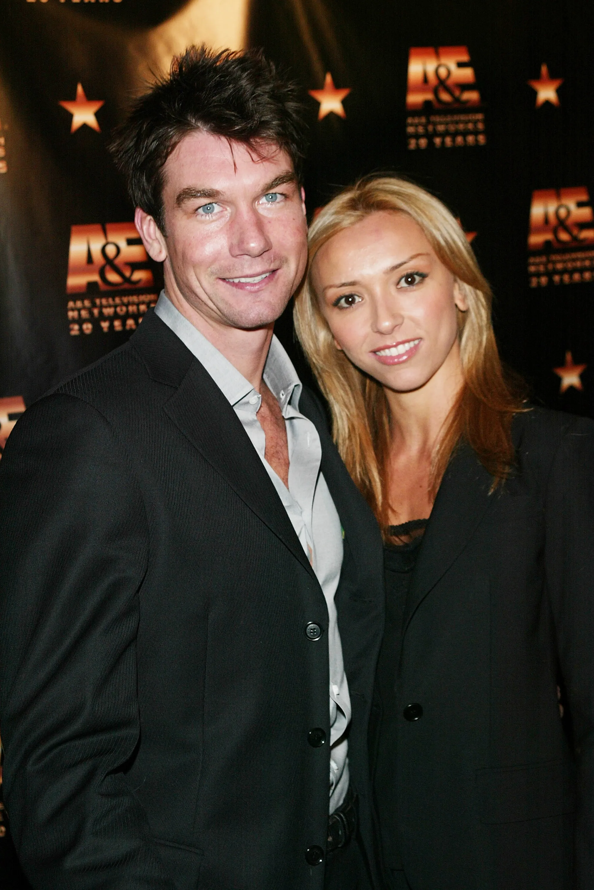 Jerry O'Connell and Giuliana DePandi posing together at the A & E Television Networks' 20th Anniversary Celebration.