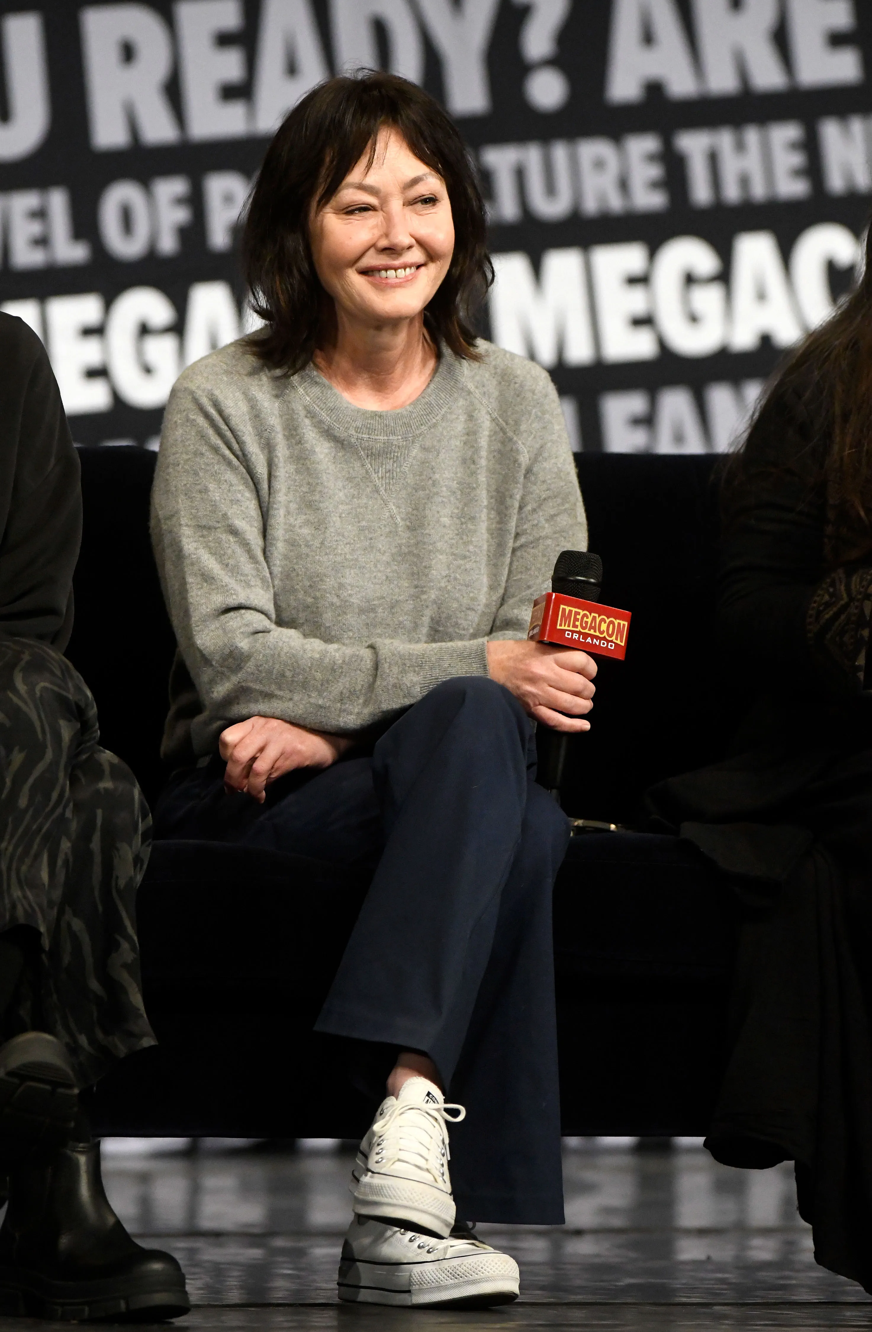 Actress Shannen Doherty speaks during a Q&A session at MegaCon Orlando.