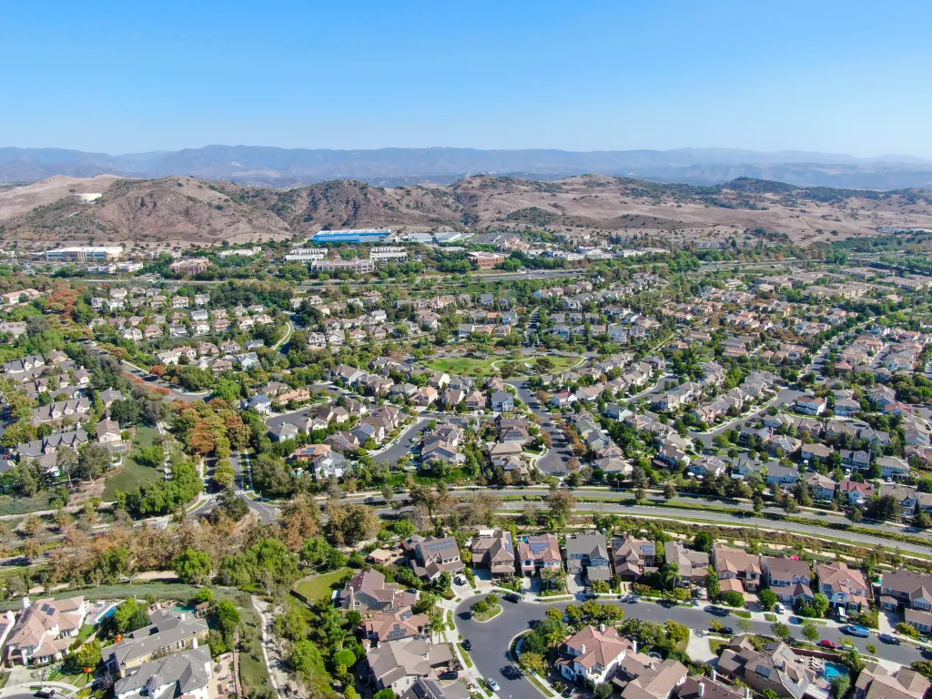 Aerial view of Ladera Ranch, a master-planned community in South Orange County, California.