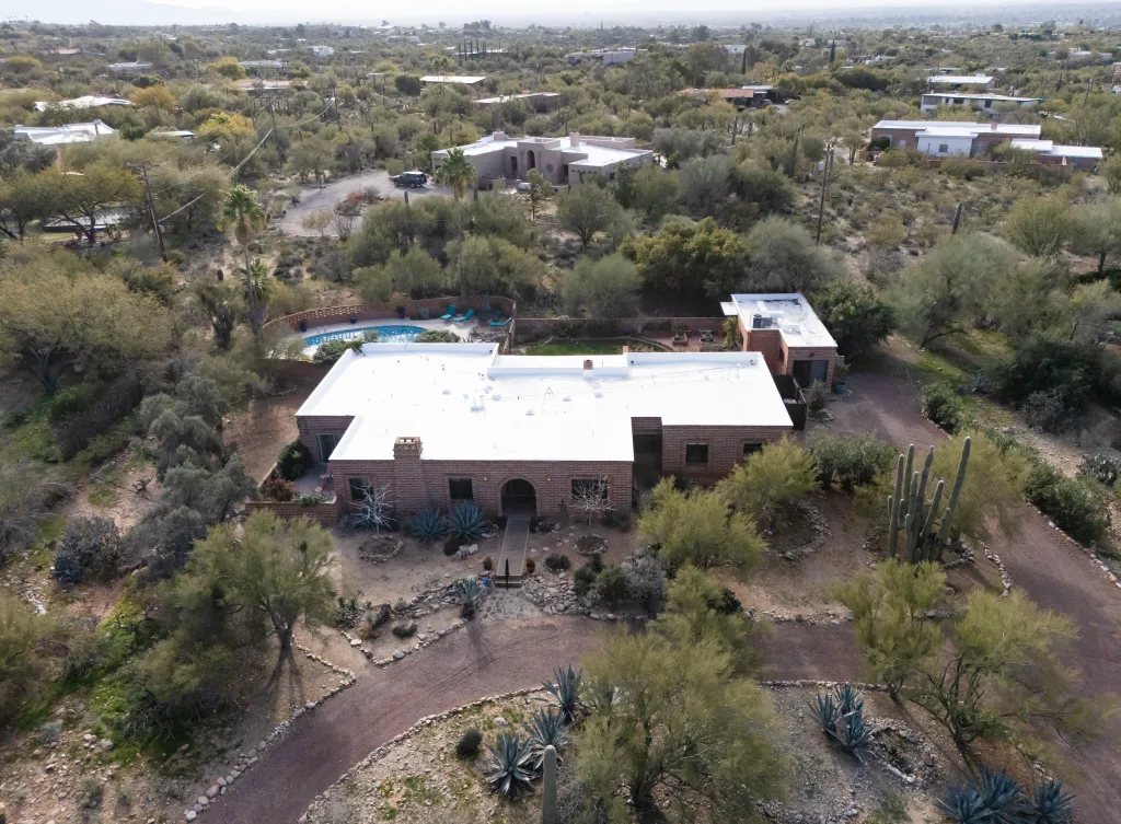 Aerial view of Nancy Guthrie's house in Tucson, Arizona.