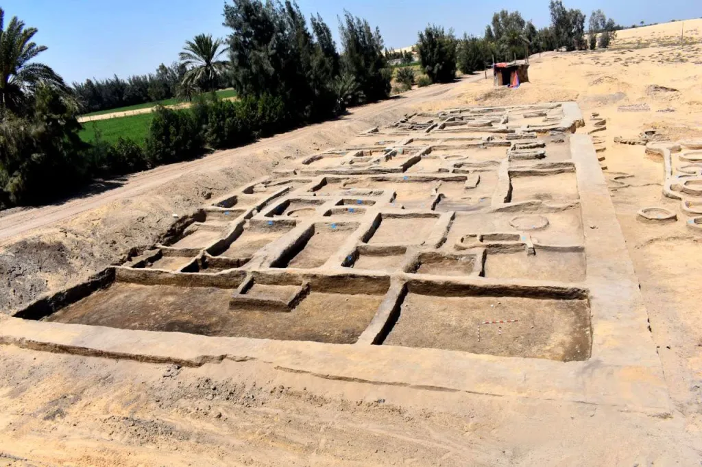 An aerial view of the ancient settlement discovered in Egypt's Wadi Tumilat region.