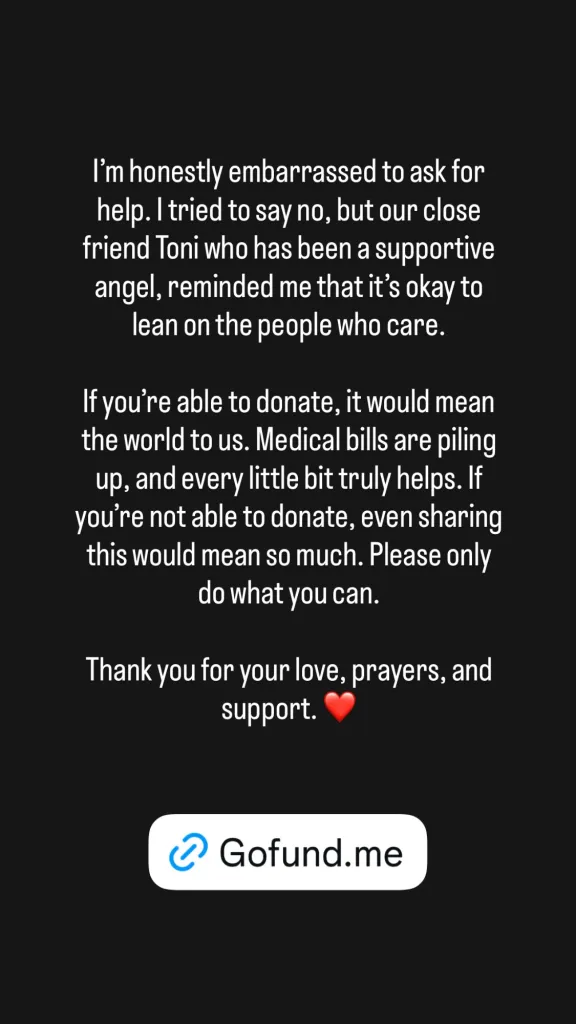 A GoFundMe plea for donations to help with medical bills for Armando Niedermeier-Rubio's daughter.