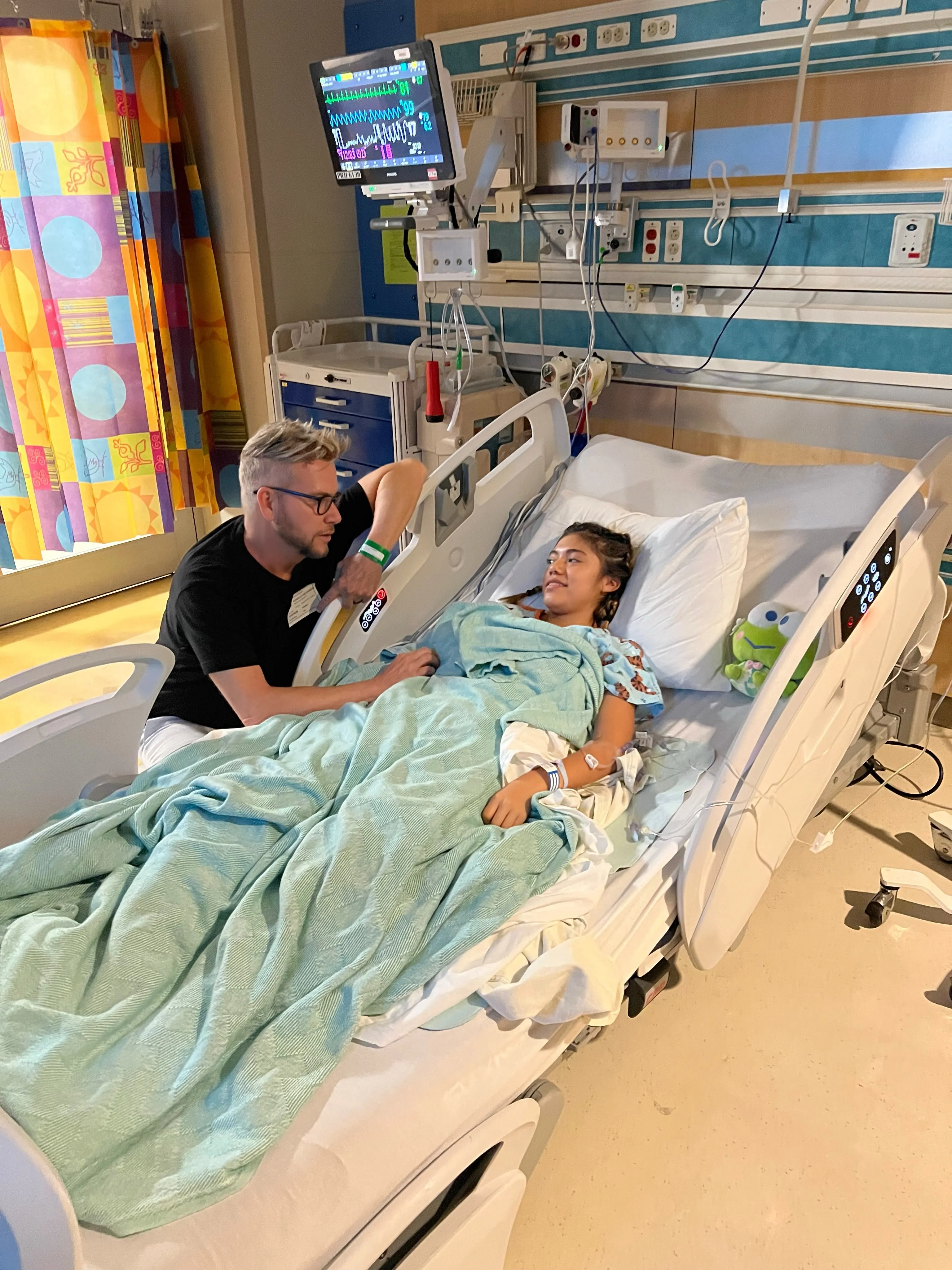Hannah Rubio in the hospital