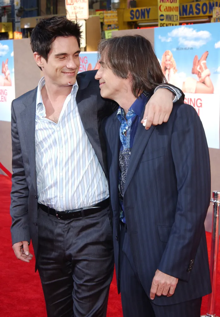 Ethan Browne and Jackson Browne smiling at the "Raising Helen" Los Angeles Premiere.