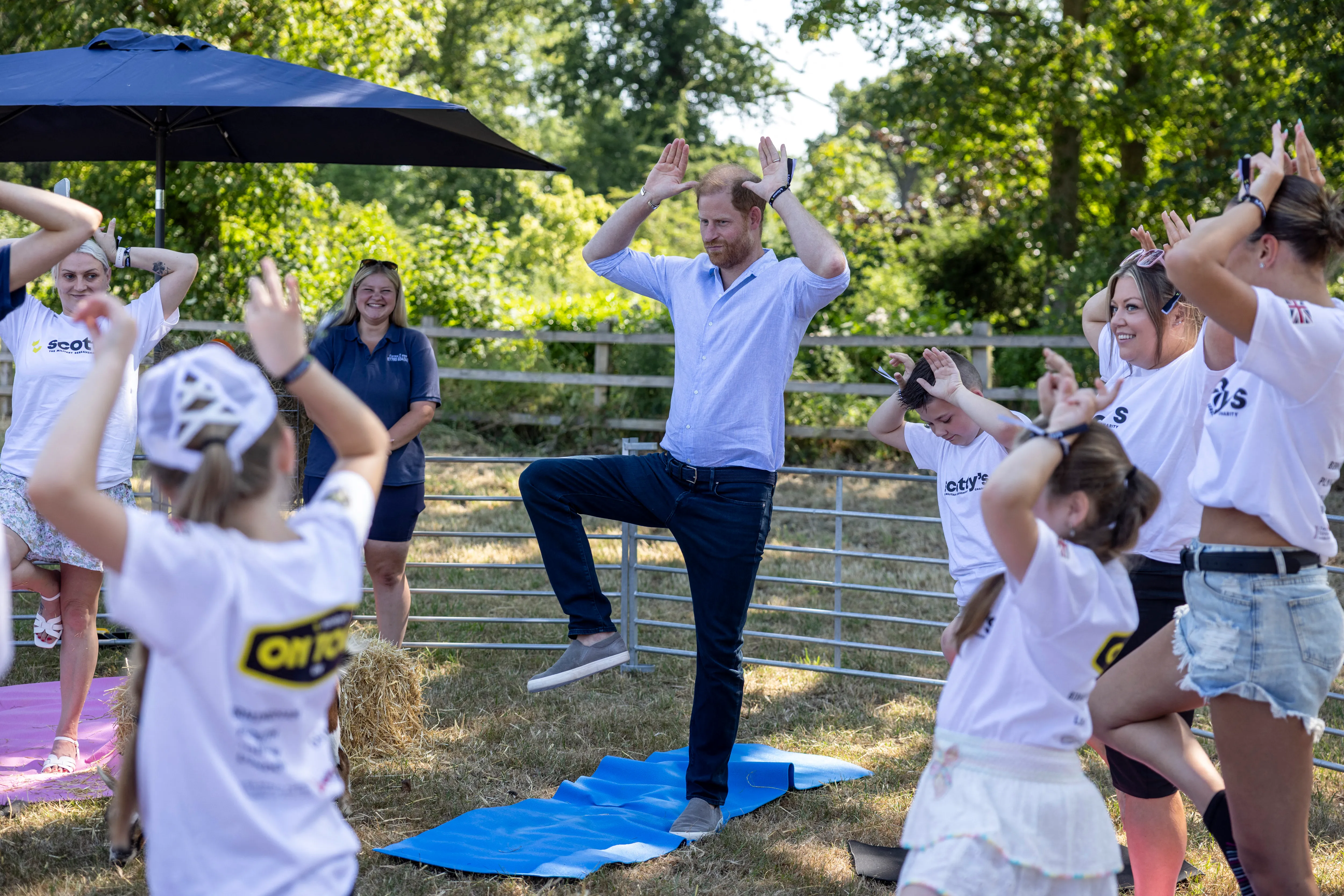 Prince Harry participates in a 