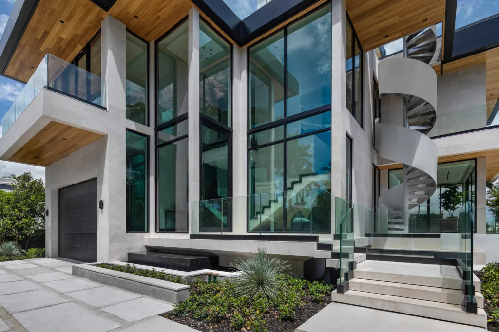 The home features a private rooftop terrace and sits in a gated community.