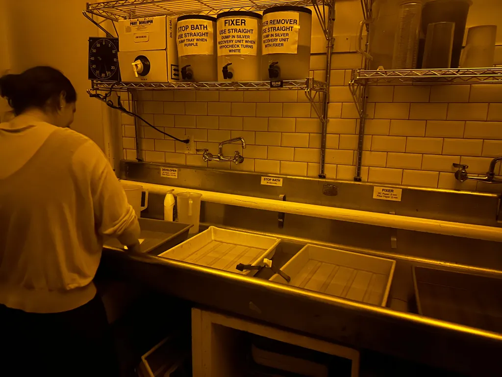 A picture of members using the film lab.