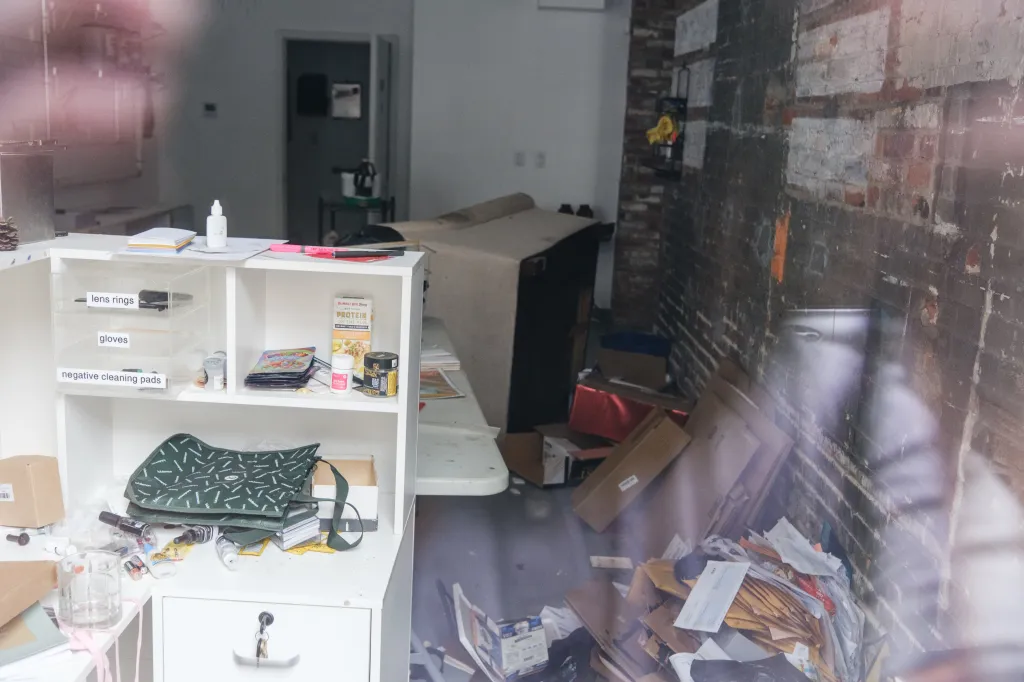 An inside look of the closed darkroom.