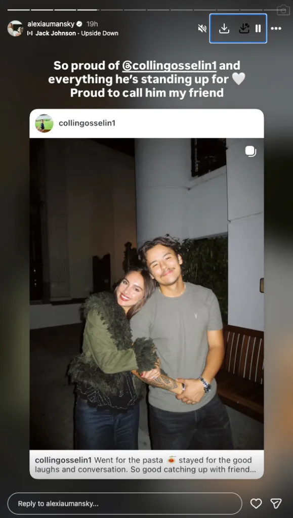 Alexia Umansky with Collin Gosselin in a social media post.