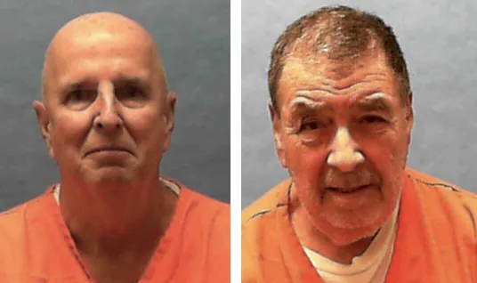 Collage of mugshots of James Aren Duckett and Dominick Anthony Occhicone.