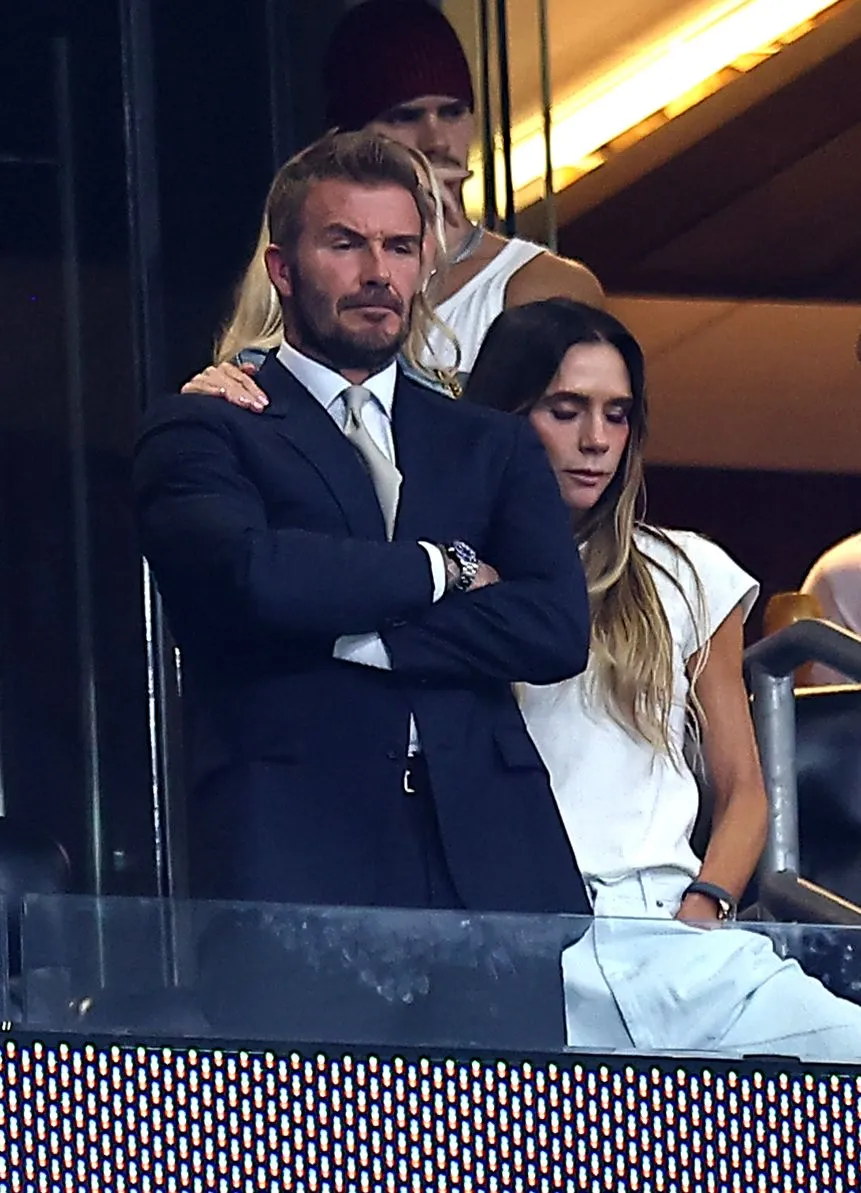 David and Victoria Beckham at the World Cup semifinals