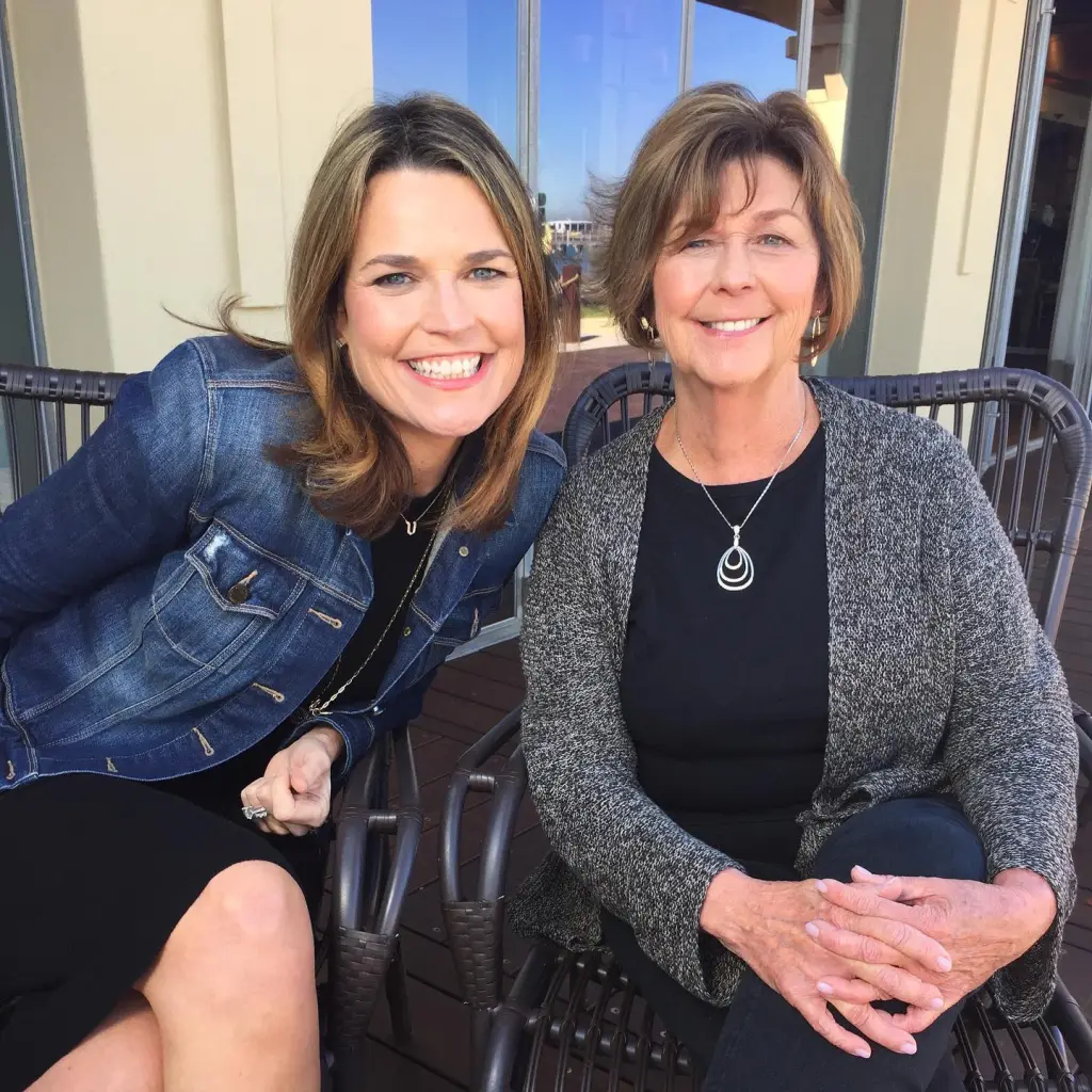 Savannah Guthrie and Nancy Guthrie sitting side by side, smiling at the camera.