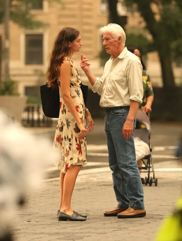 Diana Silvers and Richard Gere filming "Asymmetry" in New York City.