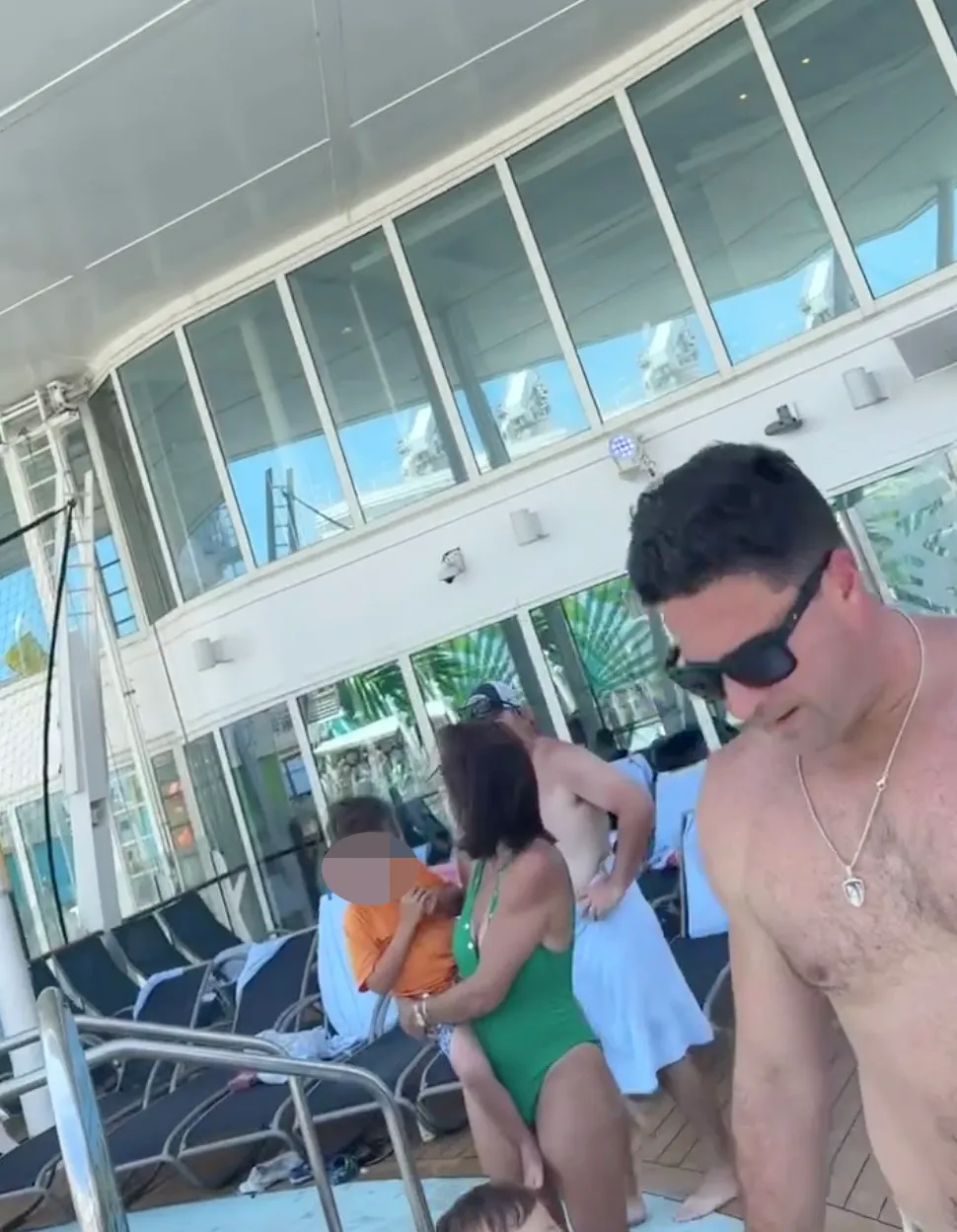 Dianna Russini with her husband and sons on a cruise ship.