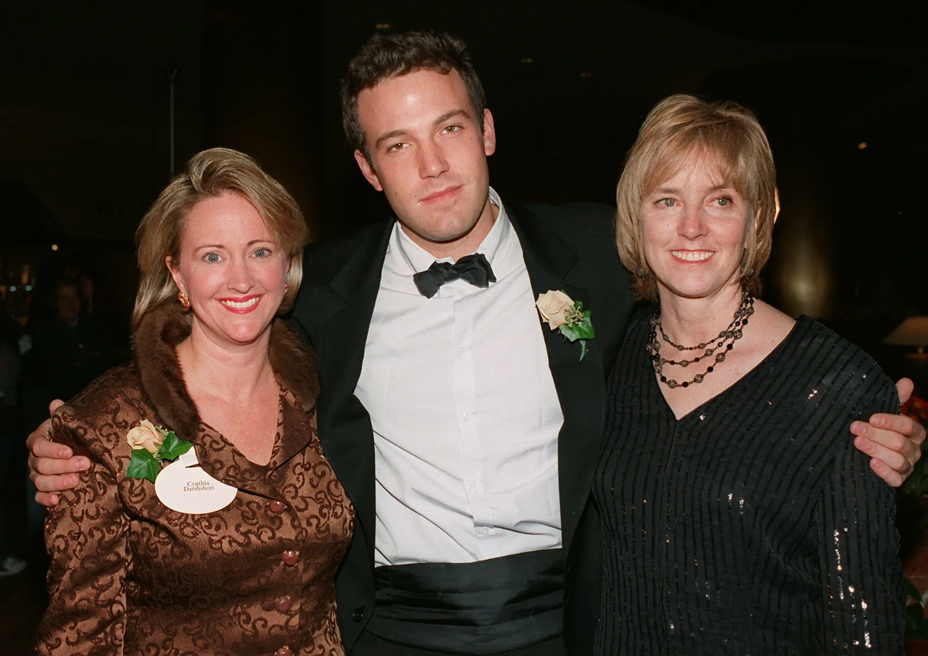 Dinner Co-Chairperson Cynthia Darehshori, Ben Affleck, and his mother Chris at the MSPCC Dinner.