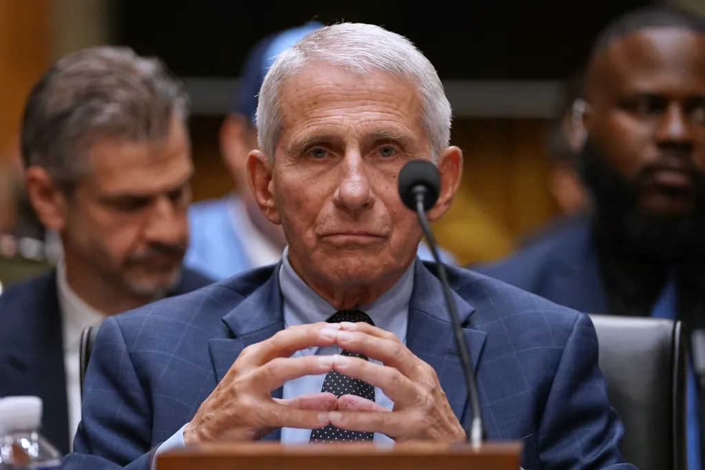 Dr. Anthony Fauci at a Senate hearing.