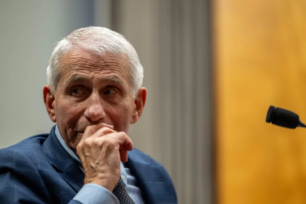 Dr. Anthony Fauci testifying before the Senate Committee on Homeland Security and Government Affairs.