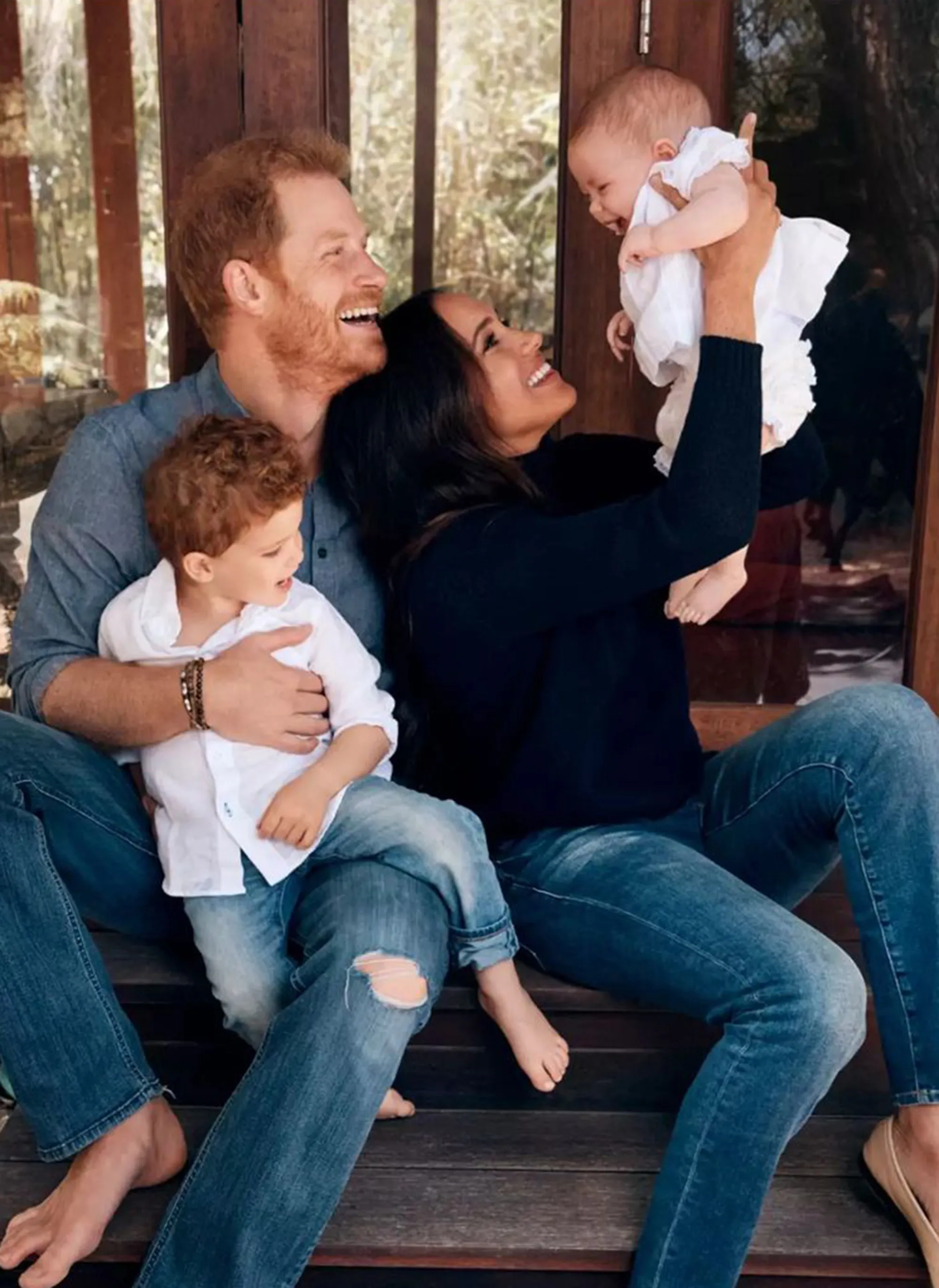 Prince Harry and Meghan Markle with their kids