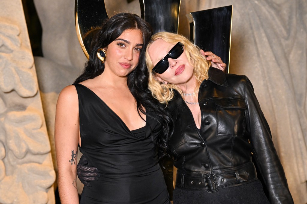 Lourdes Leon and Madonna posing together at Paris Fashion Week.