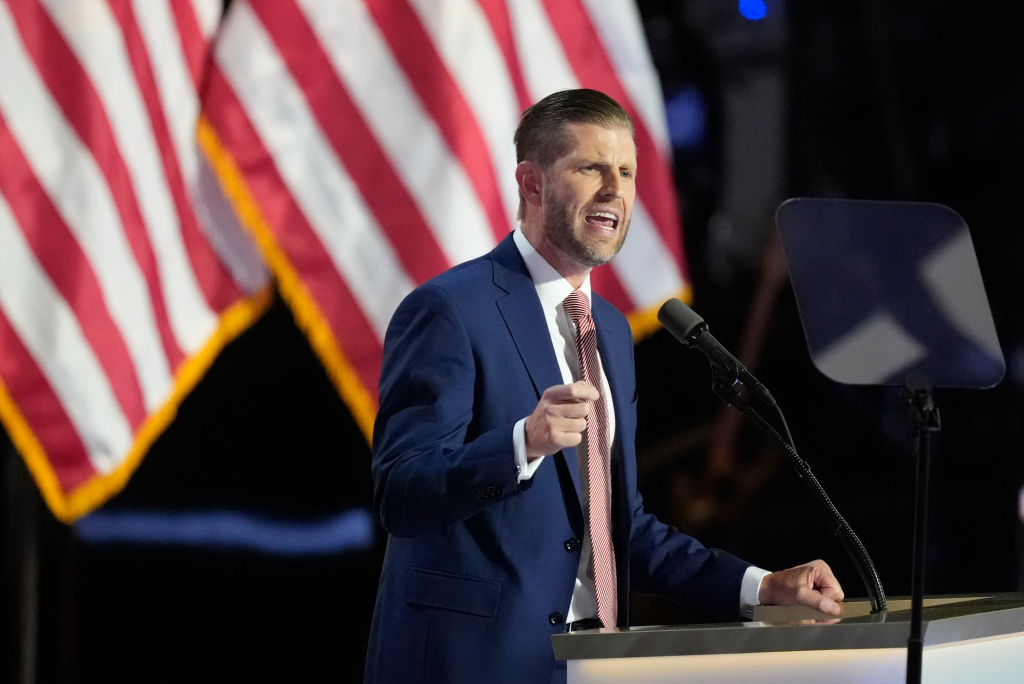 Eric Trump speaking at the Republican National Convention.