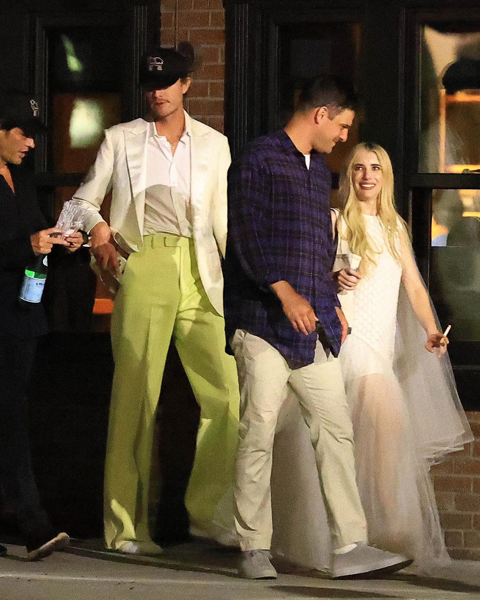 Emma Roberts and Cody John bar hopping after their wedding rehearsal dinner with friends.
