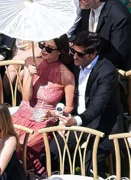 Ashley Benson and Brandon Davis attending Emma Roberts' wedding.
