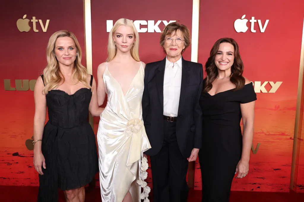 Reese Witherspoon, Anya Taylor-Joy, Annette Bening, and Lauren Levy Neustadter at the premiere of "Lucky."