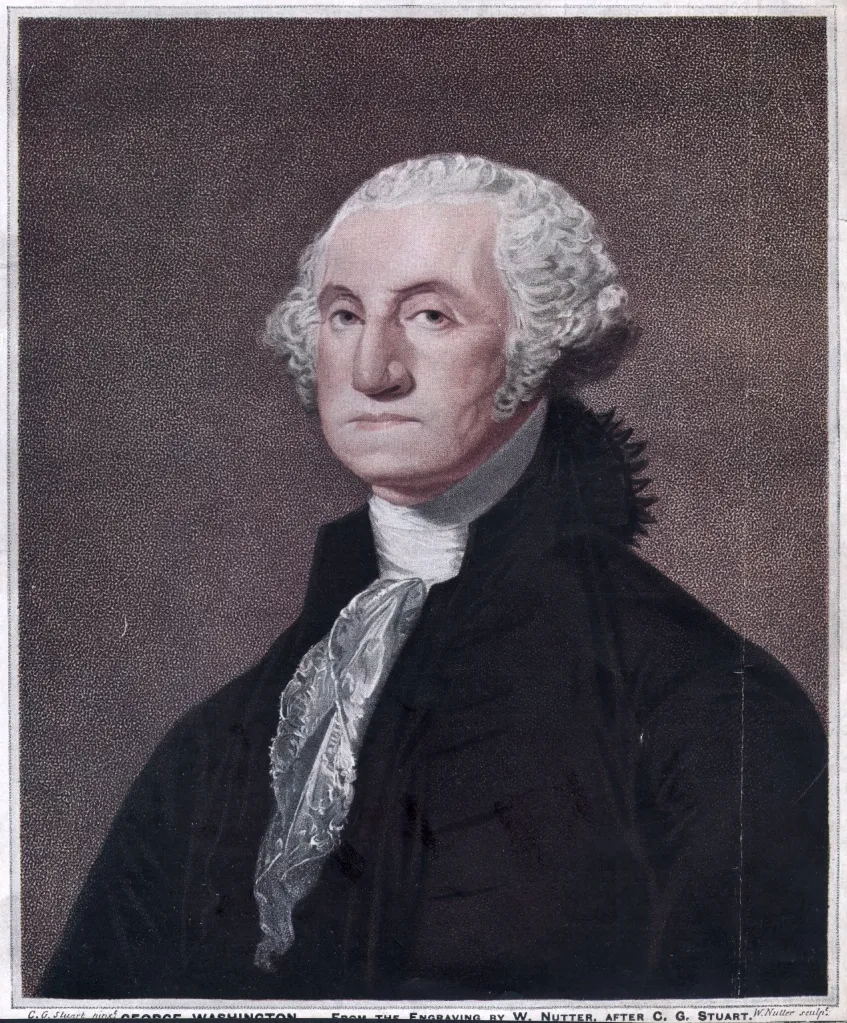 Illustration of George Washington, the 1st President of the United States.