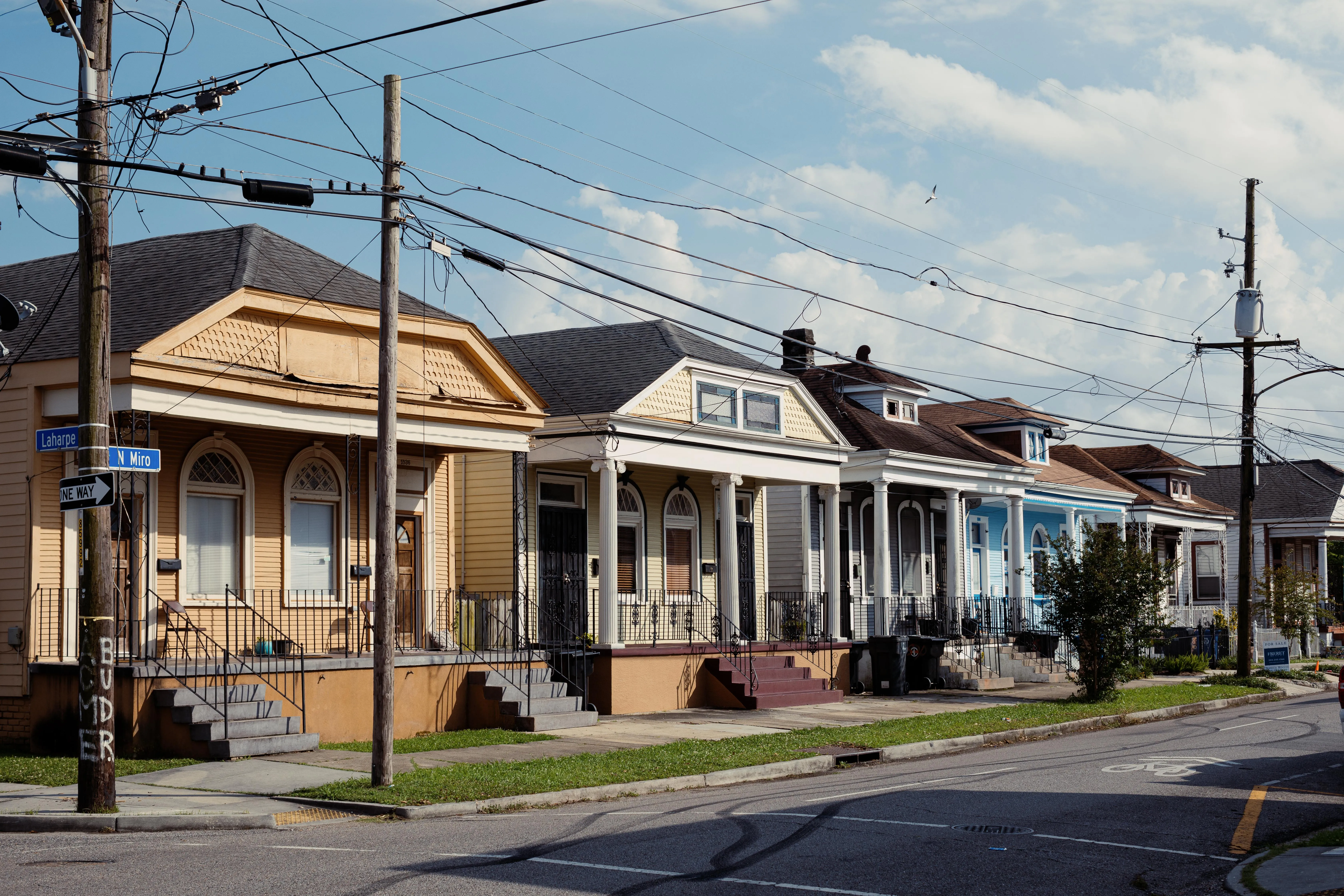A row of shotgun double homes in the Treme neighborhood of New Orleans, Louisiana, U.S., on Monday, May 10, 2021. Thousands of shotgun houses exist across New Orleans, appearing in any neighborhood developed before 1920. Photographer: Bryan Tarnowski/Bloomberg via Getty Images